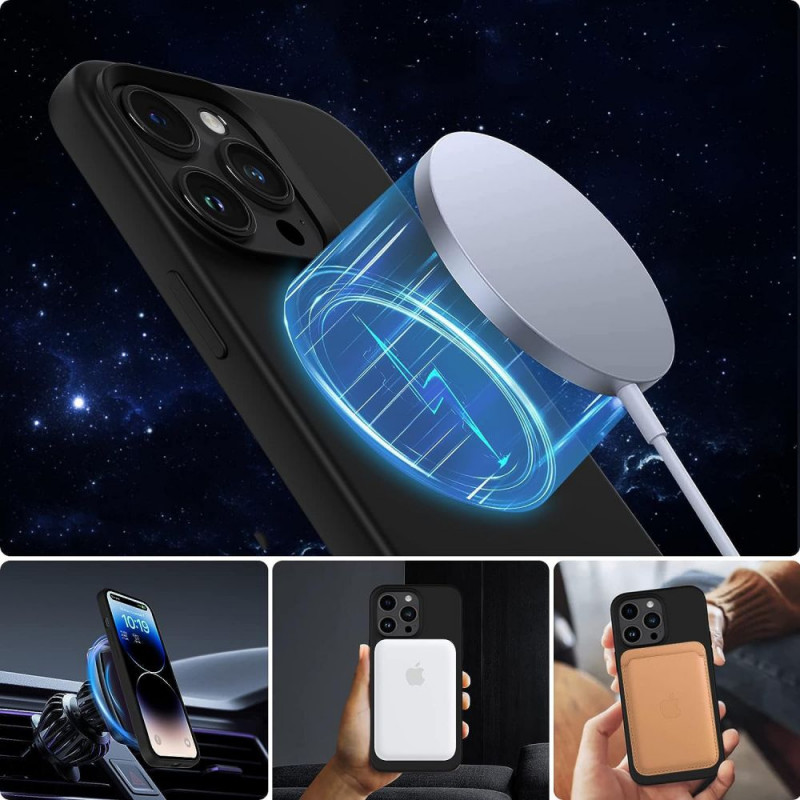 Tech-Protect silikona MagSafe vāciņš Apple iPhone 13 / 14, melns (THP2235)