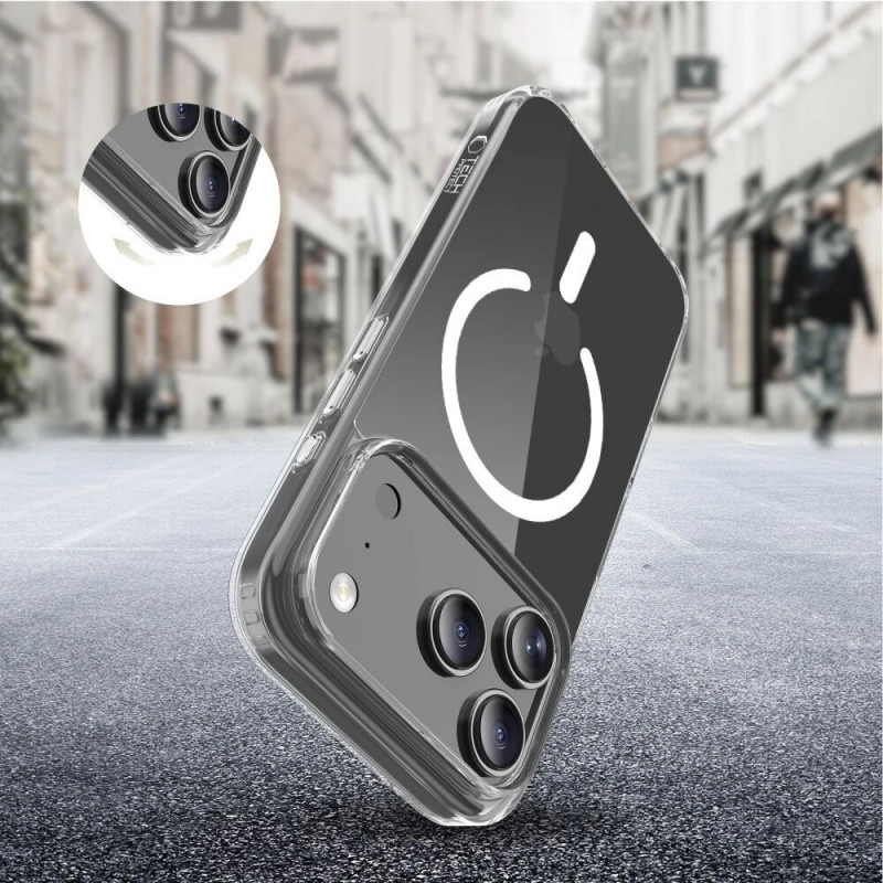 Tech-Protect Flexair Hybrid CC MagSafe vāciņš Apple iPhone 17 Pro, caurspīdīgs