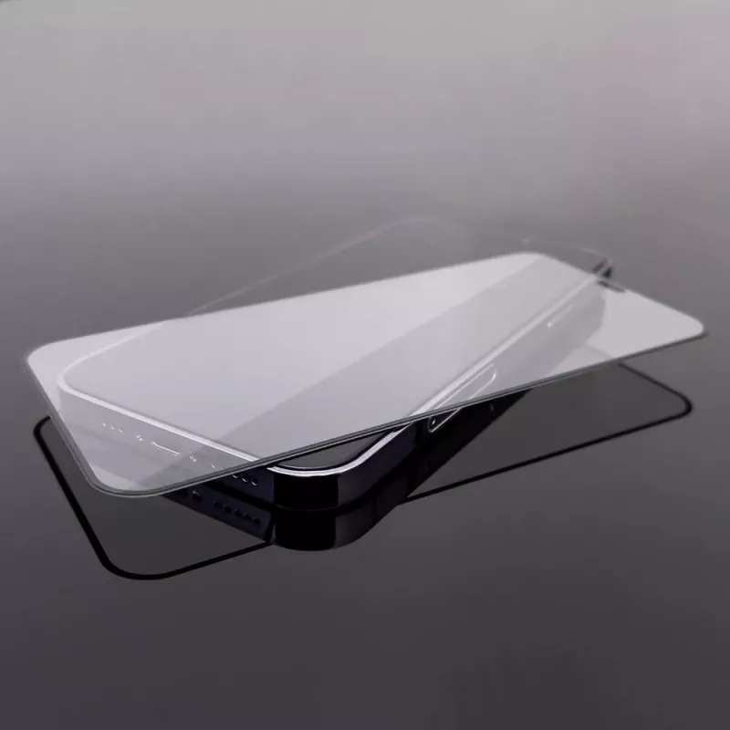Wozinsky Full Glue Case Friendly rūdītais stikls ar rāmi iPhone 15 Pro Max, melns