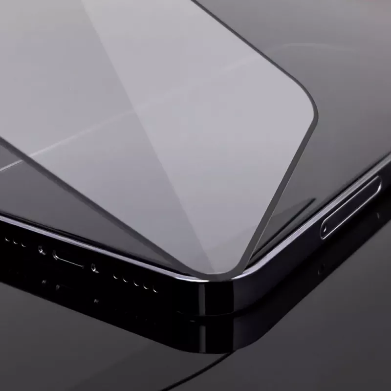 Wozinsky Full Glue Case Friendly rūdītais stikls ar rāmi iPhone 15 Pro Max, melns