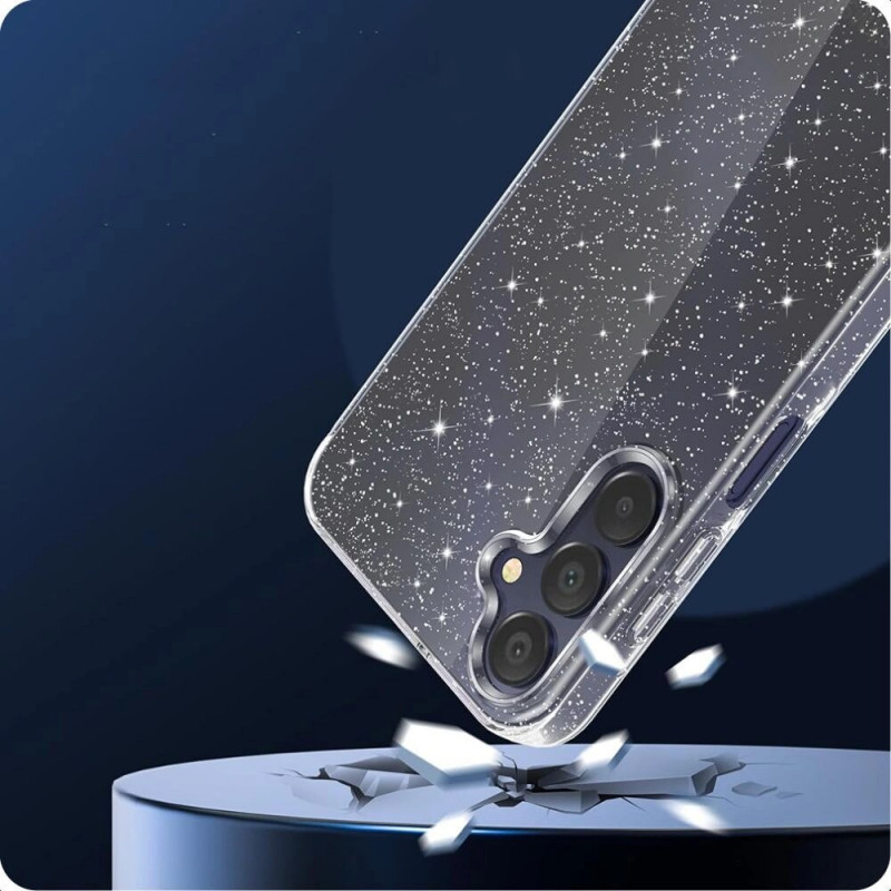 Tech-Protect FlexAir vāciņš Samsung Galaxy S25, caurspīdīgs ar spīdumiem