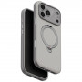 UNIQ Elix vāciņš Apple iPhone 18 Pro Max / 17 Pro Max ar 360° rotējošu statīvu, gaiši pelēks