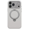 UNIQ Elix vāciņš Apple iPhone 18 Pro Max / 17 Pro Max ar 360° rotējošu statīvu, gaiši pelēks
