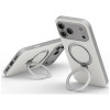 UNIQ Elix vāciņš Apple iPhone 18 Pro Max / 17 Pro Max ar 360° rotējošu statīvu, gaiši pelēks