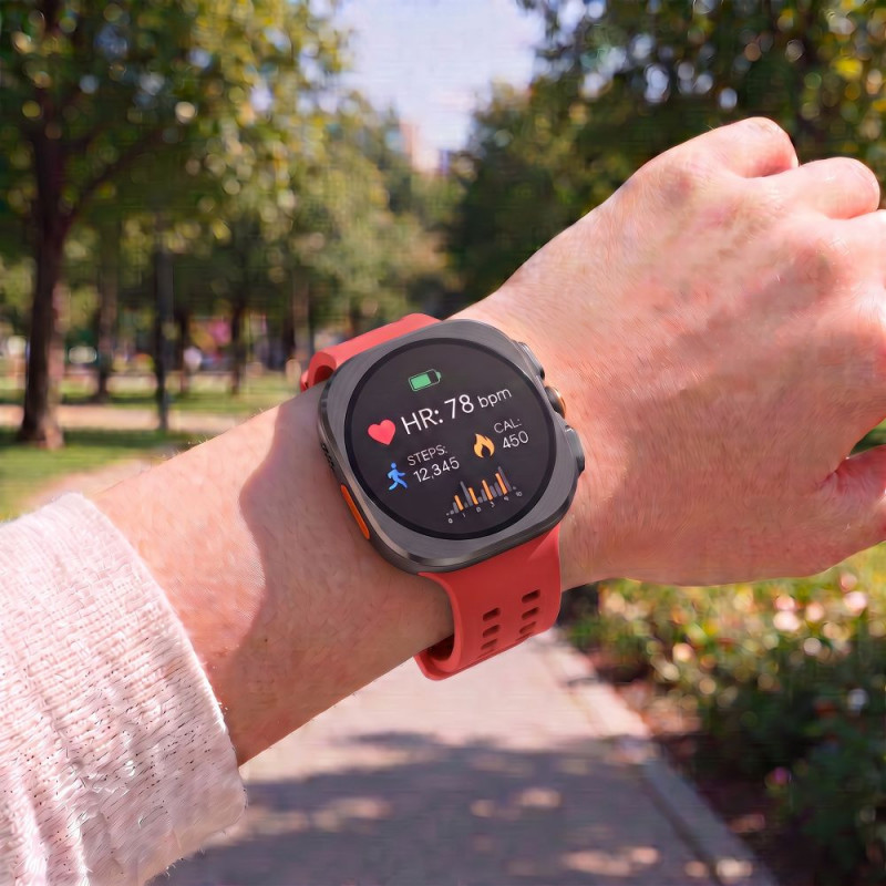 Tech-Protect Silicone Air sikona siksniņa Samsung Galaxy Watch Ultra 1 / 2 (2024-2026) 47 mm, Crimson Red