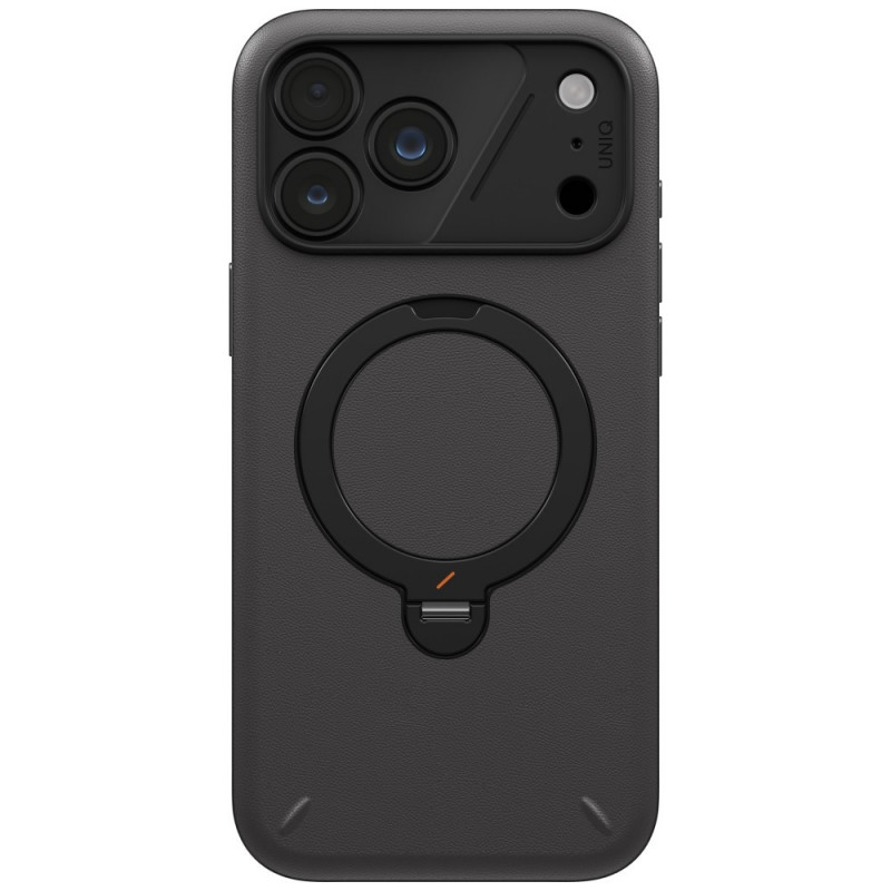 UNIQ Elix apvalks Apple iPhone 18 Pro Max / 17 Pro Max, 360 rotējošs statīvs, pelēks