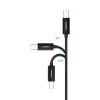 Ugreen US241 USB-C 2.0 uz USB-B printera kabelis, 1 m, melns