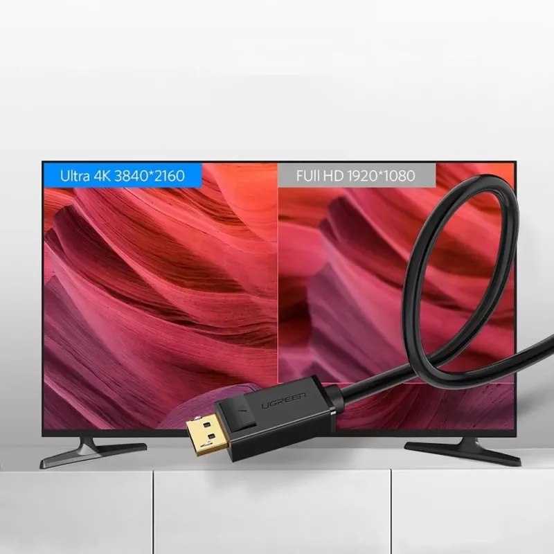 iLike Ugreen DP102 (10212) DisplayPort 1.2 uz DisplayPort 1.2 kabelis, 4K, 3 m, melns
