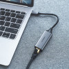 Ugreen CM199 USB-C uz RJ45 Gigabit Ethernet tīkla adapteris, 1000 Mbps, pelēks