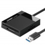 Ugreen CR125 USB 3.0 karšu lasītājs, SD / microSD / CF / MS, melns