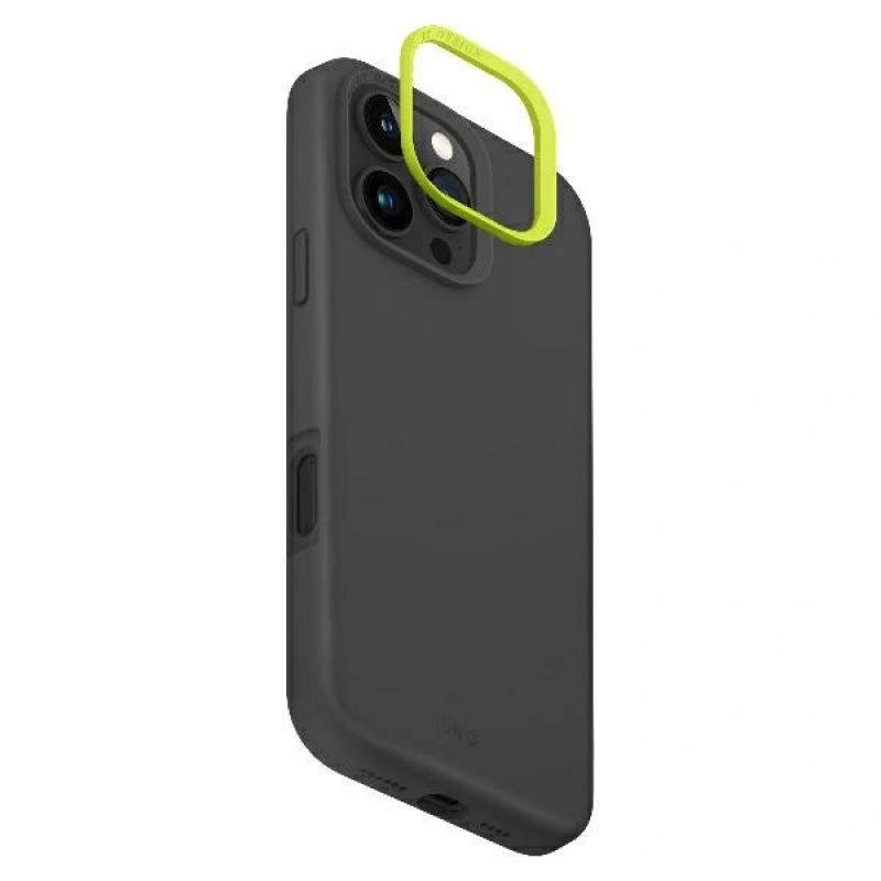 UNIQ Lino Hue apvalks Apple iPhone 16 Pro, Magclick uzlāde, antracīta pelēks