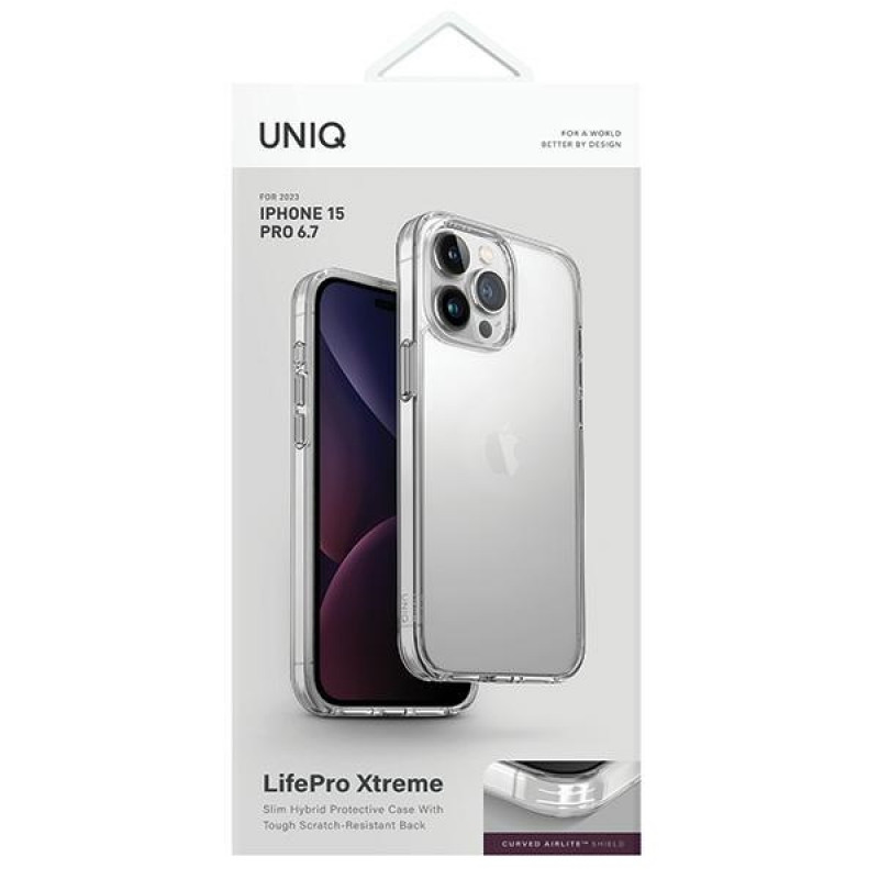 UNIQ LifePro Xtreme Apple iPhone 15 Pro Max korpuss, kristāldzidrs, caurspīdīgs