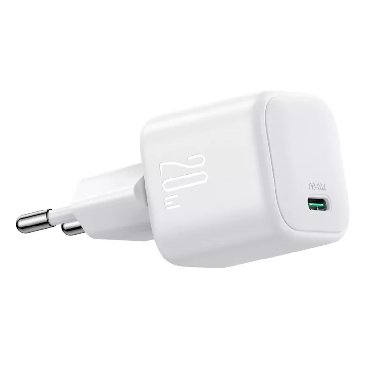 Joyroom TCG08 (JR-TCG08) GaN ceļojumu lādētājs, USB-C, 20W, PD 3.0, QC 3.0, balts