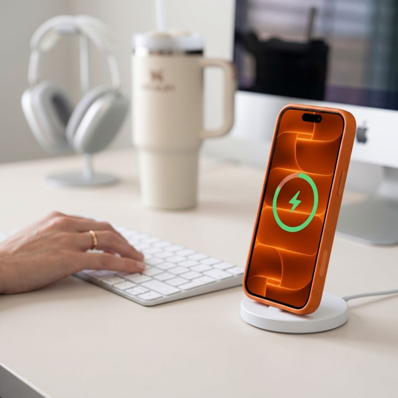 Tech-Protect Magmat MagSafe CC vāciņš Apple iPhone 17 Pro Max / 18 Pro Max, matēts Cosmic Orange