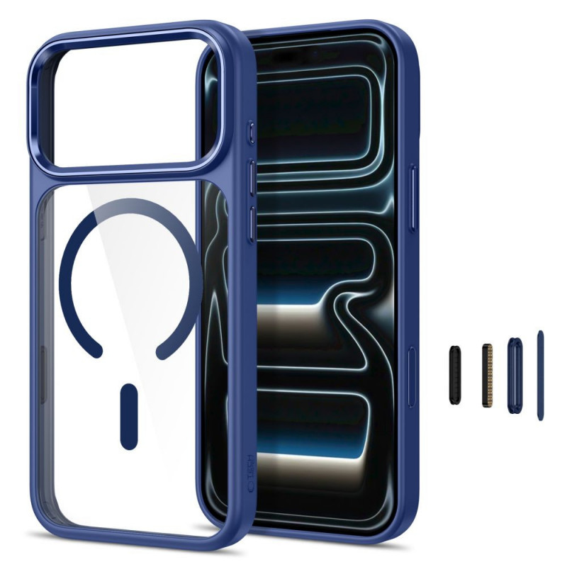 Tech-Protect Magmat MagSafe CC vāciņš Apple iPhone 17 Pro / 18 Pro, Deep Blue / caurspīdīgs