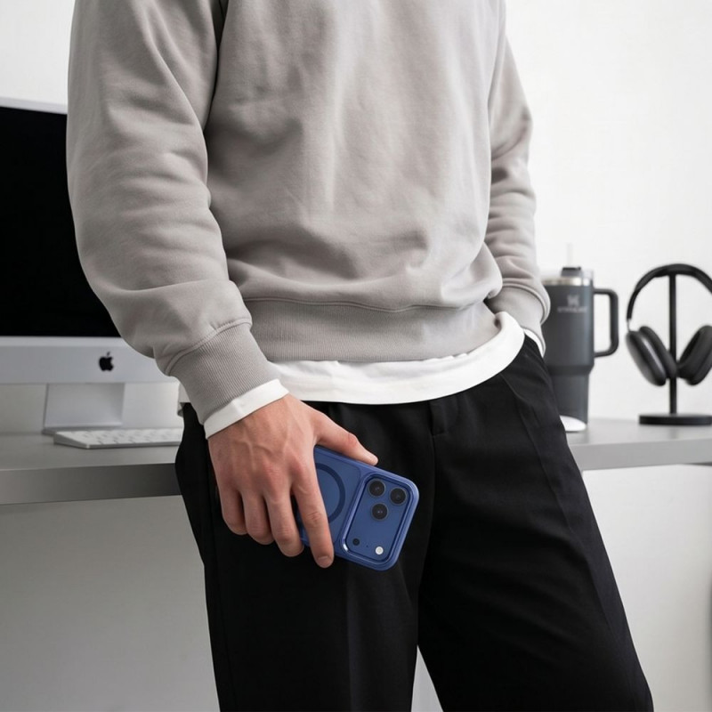 Tech-Protect Magmat MagSafe CC vāciņš Apple iPhone 17 Pro / 18 Pro, Deep Blue / caurspīdīgs