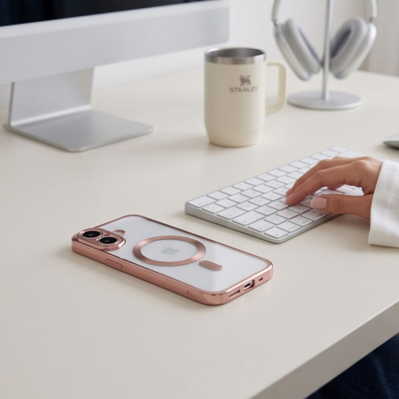 Tech-Protect MagFlex MagSafe vāciņš Apple iPhone 17, Shiny Rose Gold