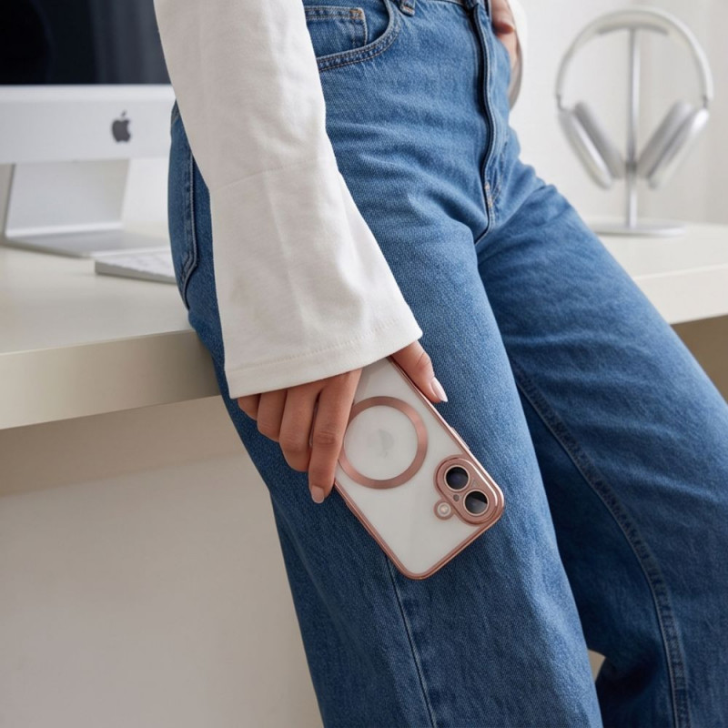 Tech-Protect MagFlex MagSafe vāciņš Apple iPhone 17, Shiny Rose Gold