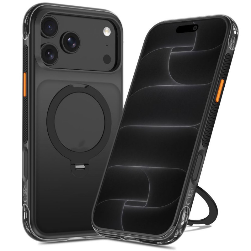 Tech-Protect MagAir Stand MagSafe CC vāciņš Apple iPhone 17 Pro / 18 Pro, matēti melns