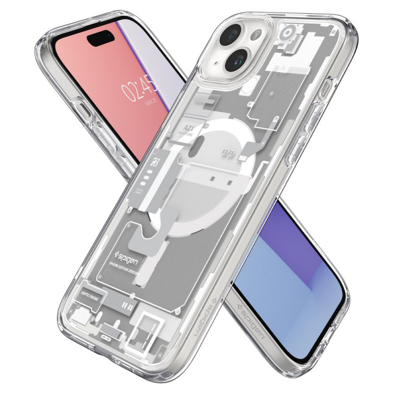 Spigen Ultra Hybrid Mag vāciņš ar MagSafe Apple iPhone 15 Plus / 14 Plus, Zero One, balts