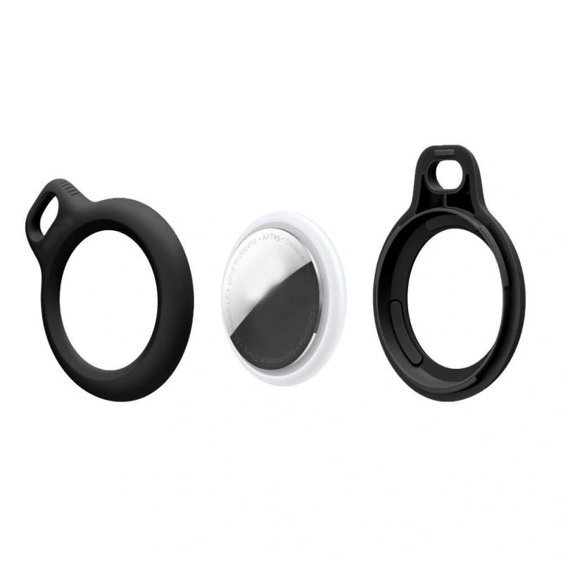 Tech-Protect Rough Chain atslēgu piekariņa maciņš Apple AirTag, melns (2 gab.)
