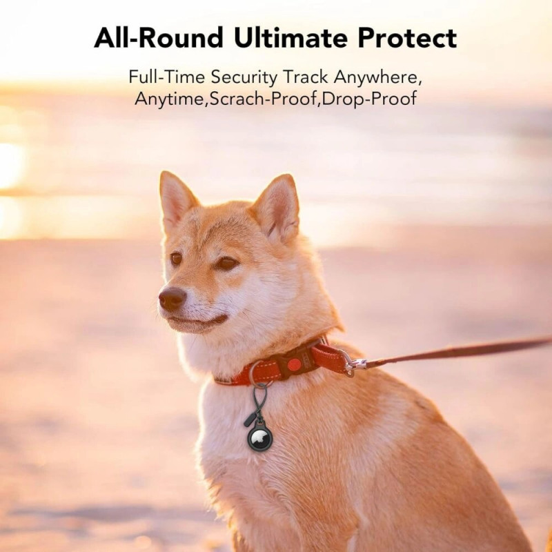 Tech-Protect Rough Chain atslēgu piekariņa maciņš Apple AirTag, melns (2 gab.)