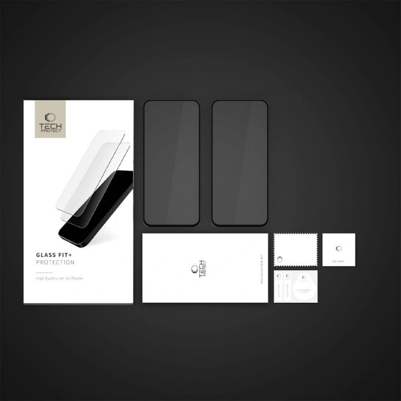 Tech-Protect Glass Fit+ rūdīts stikls priekš Motorola Moto G15 / G15 Power / G05 / E15, melns (2 gab.)