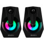 SVEN 370 ar USB barojamie datora skaļruņi, melni, 2.0, 6 W, RGB apgaismojums