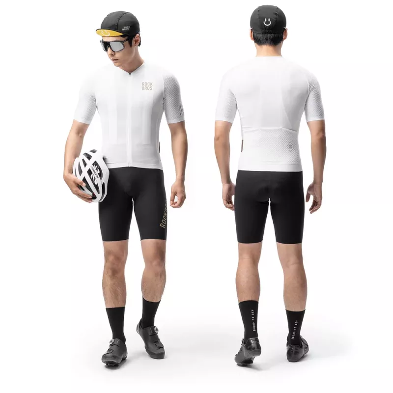 Rockbros YDDX011 Diamond īsroku velosipēdista krekls, izmērs M, balts