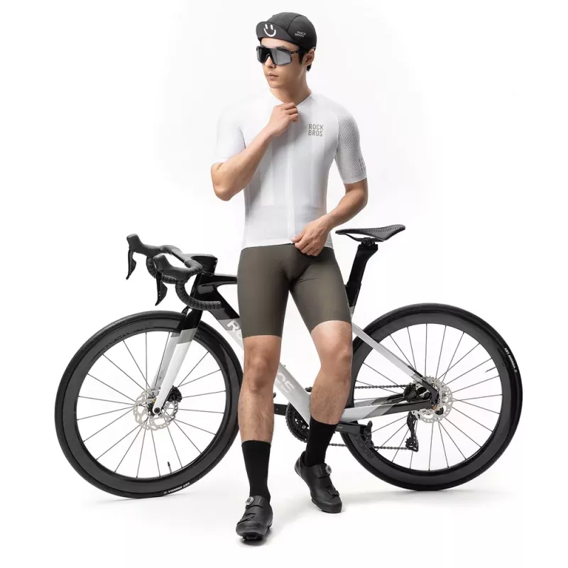 Rockbros YDDX011 Diamond īsroku velosipēdista krekls, izmērs M, balts
