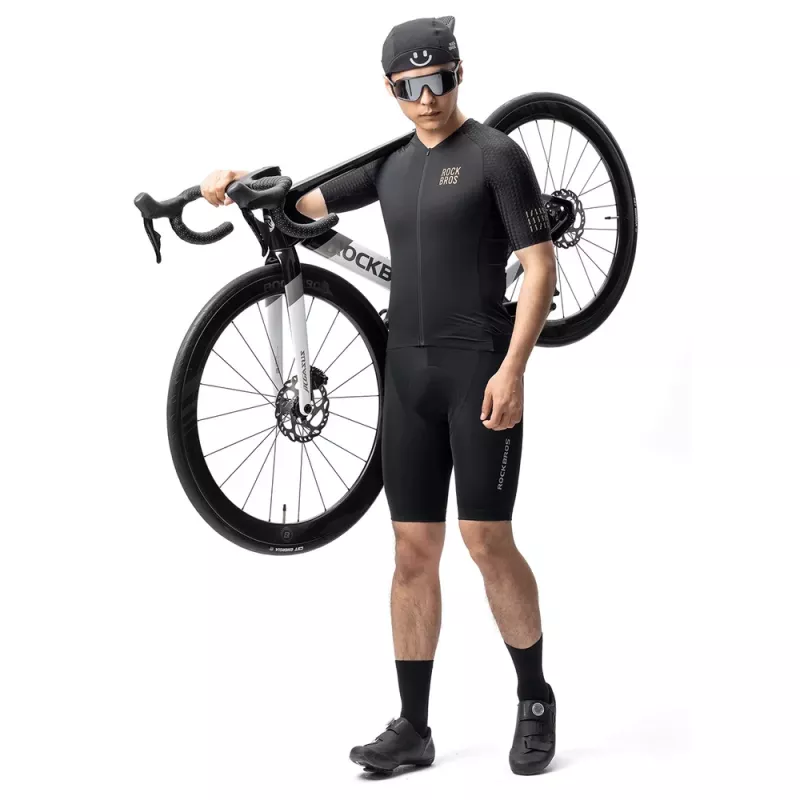 Rockbros YDDX011 Diamond īsroku velosipēdista krekls, izmērs XL, melns