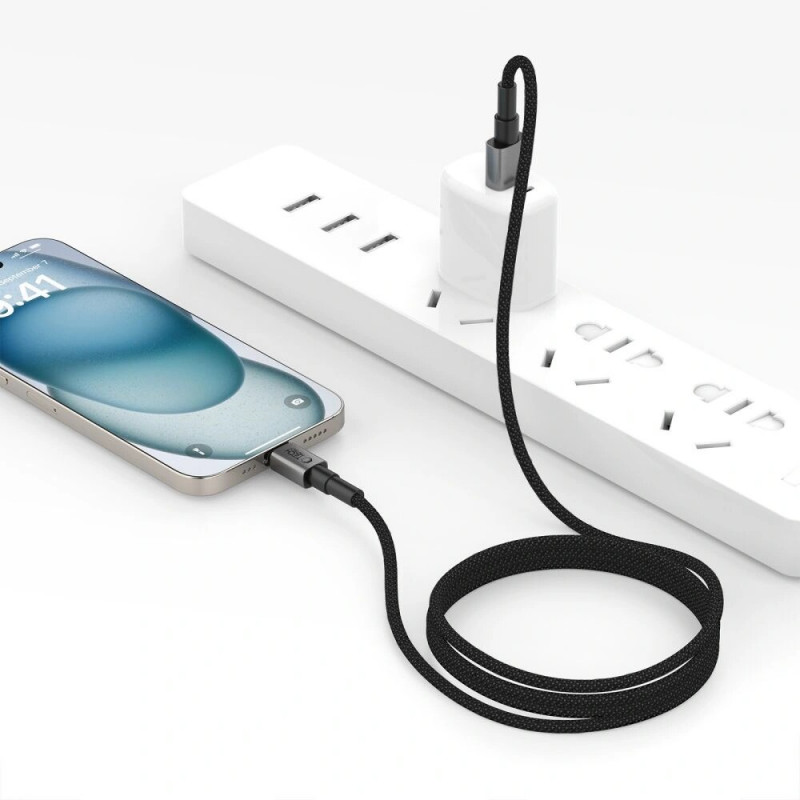 Tech-Protect Ultraboost DNA USB-A / Lightning kabelis, 12W, 2.4A, 25 cm, Iron Grey