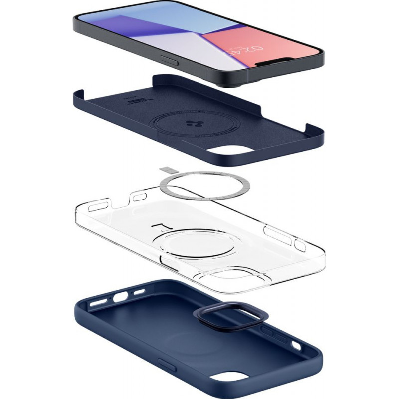 Spigen Silicone Fit Mag (ACS04921) MagSafe vāciņš Apple iPhone 14 Plus / 15 Plus, Navy Blue