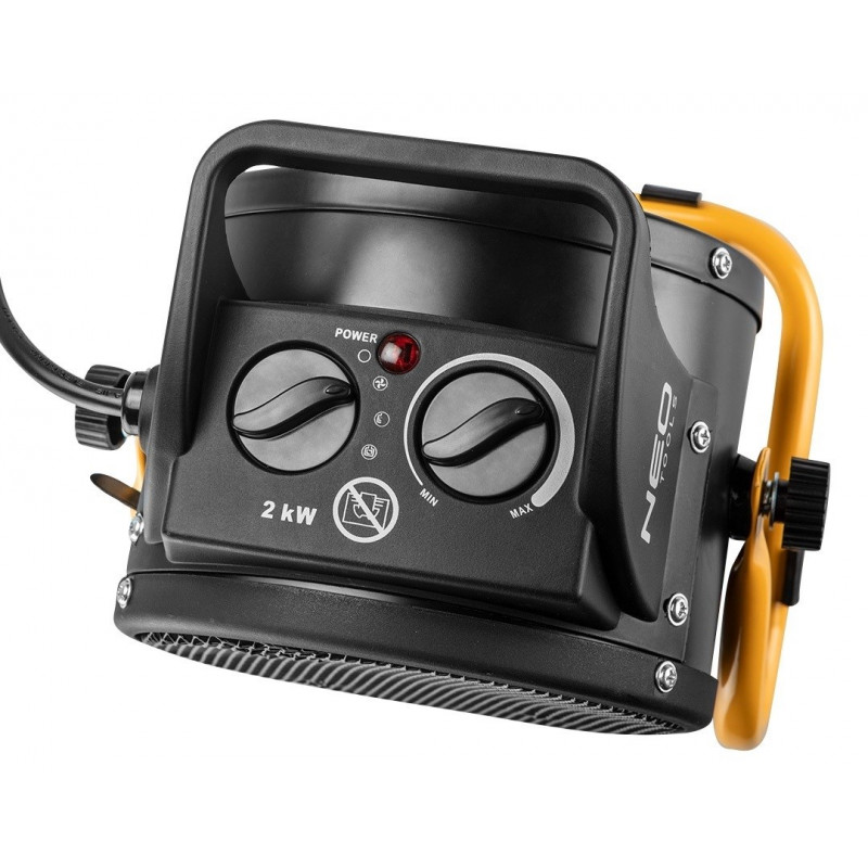 Neo Tools 90-062 elektriskais telpas sildītājs, Ceramic PTC, 2000 W, melns