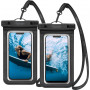 Spigen A601 Aqua Shield universālais ūdensnecaurlaidīgais futrālis (2 gab.), melns