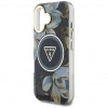 Guess Glitter Flowers Triangle Buttons MagSafe vāciņš Apple iPhone 16, melns