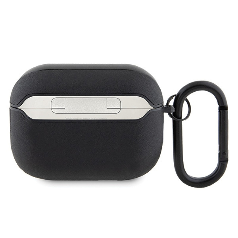 Mercedes-AMG AMAP2SLWK Leather Big Logo vāciņš Apple AirPods Pro 2 (2022/2023), melns, balts logotips