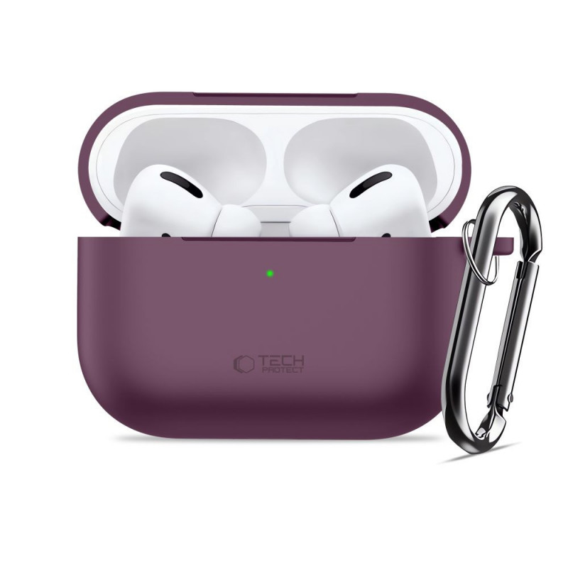 Tech-Protect Silicone Hook THP6103 Apple AirPods Pro 3 uzlādes futrāļa pārvalks, Burgundy
