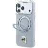 Karl Lagerfeld ar Ring Stand 360 Karl Head Pin MagSafe vāciņš Apple iPhone 18 Pro / 17 Pro, pelēks (KF003235)