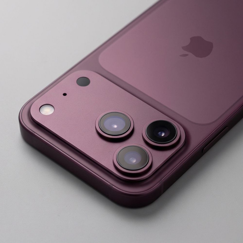 Tech-Protect Camfull Fit+ Apple iPhone 18 Pro Max kameras objektīva aizsargs, Burgundy