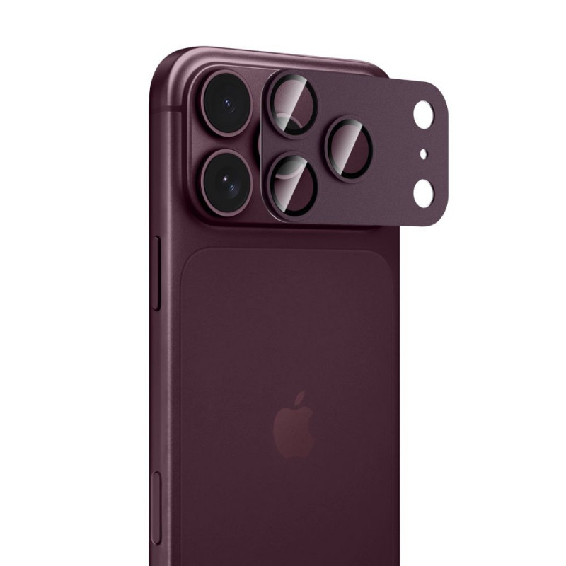 Tech-Protect Camfull Fit+ Apple iPhone 18 Pro kameras objektīva aizsargs, Burgundy