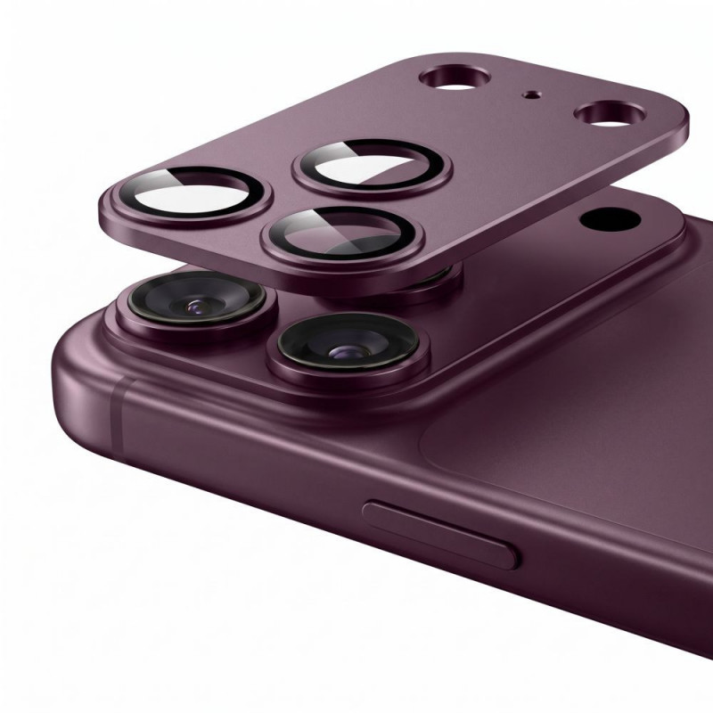 Tech-Protect Camfull Fit+ Apple iPhone 18 Pro kameras objektīva aizsargs, Burgundy