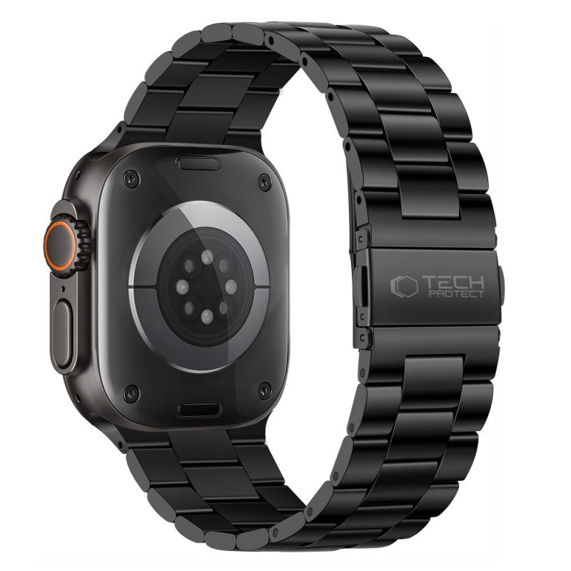 Tech-Protect Stainless THP6099 Apple Watch 8 / 9 / 10 / 11 / 12 / SE / Ultra 44/45/46/49 mm nerūsējošā tērauda aproce, melna