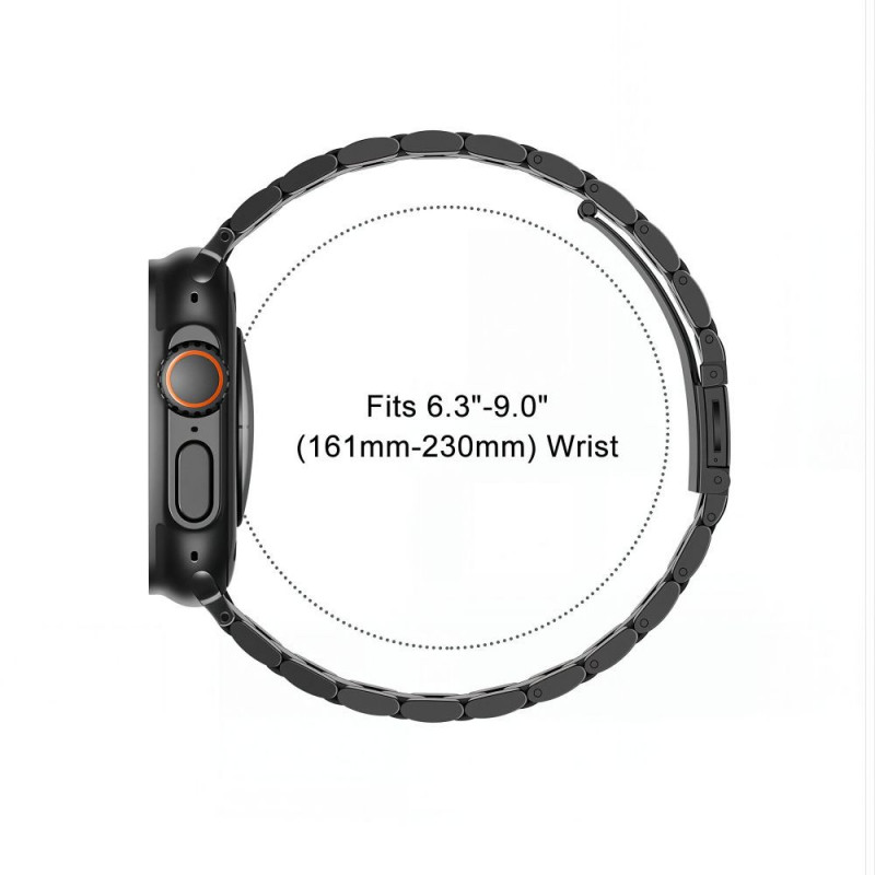 Tech-Protect Stainless THP6099 Apple Watch 8 / 9 / 10 / 11 / 12 / SE / Ultra 44/45/46/49 mm nerūsējošā tērauda aproce, melna