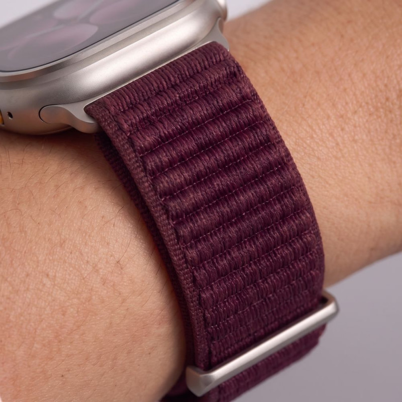 Tech-Protect Nylonloop Apple Watch 8 / 9 / 10 / 11 / 12 / SE / Ultra 44/45/46/49 mm pulksteņa siksniņa, Deep Burgundy