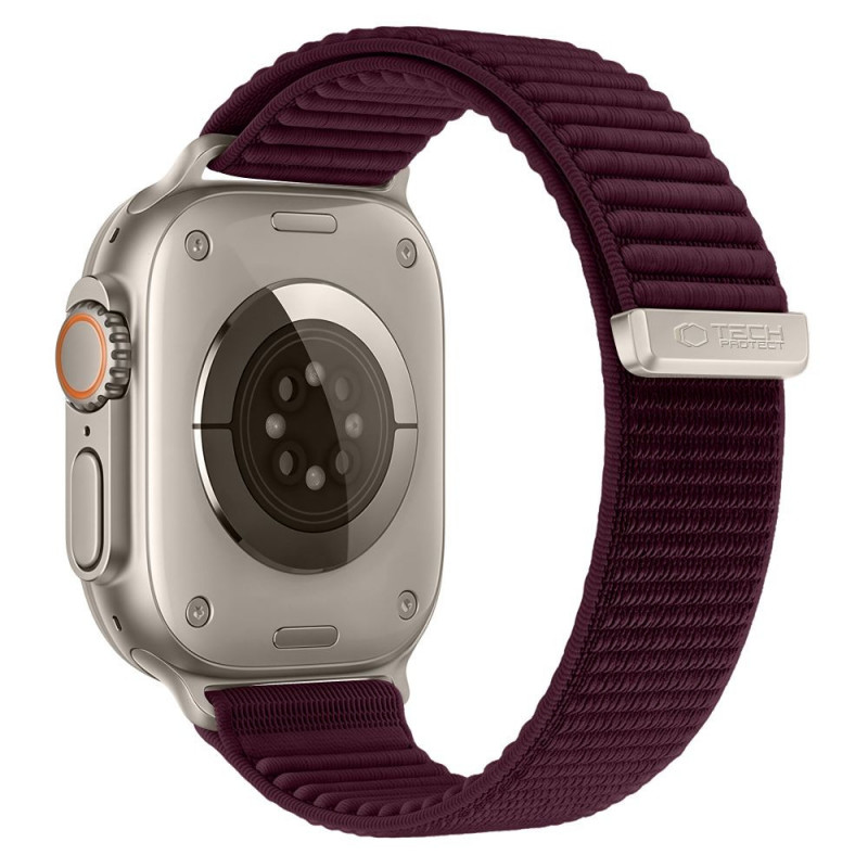 Tech-Protect Nylonloop Apple Watch 8 / 9 / 10 / 11 / 12 / SE / Ultra 44/45/46/49 mm pulksteņa siksniņa, Deep Burgundy