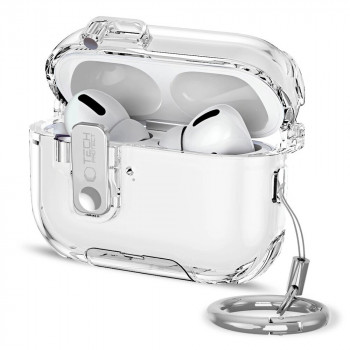 Tech-Protect Bounce Pro Apple AirPods Pro 3 uzlādes futrāļa pārvalks, caurspīdīgs