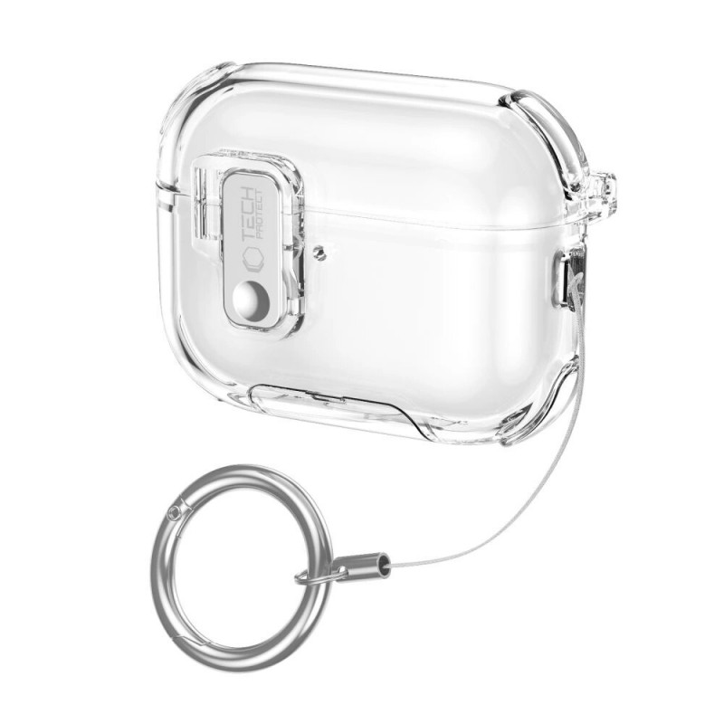 Tech-Protect Bounce Pro Apple AirPods Pro 3 uzlādes futrāļa pārvalks, caurspīdīgs