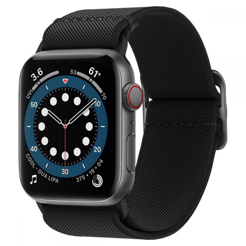 Spigen Fit Lite siksniņa Apple Watch 4/5/6/7/SE/8/9/Ultra 44/45/49 mm, melna