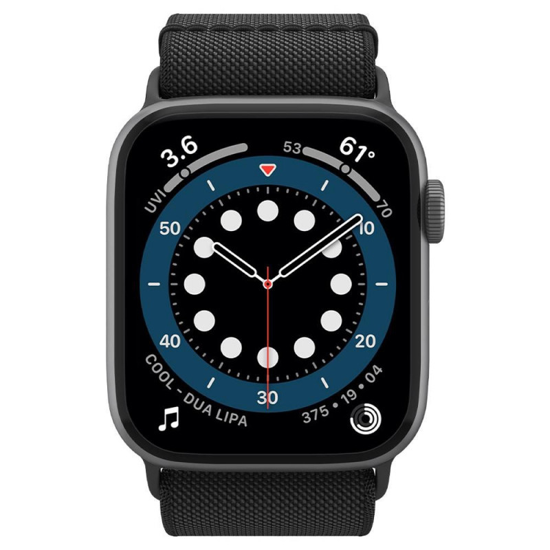 Spigen Fit Lite siksniņa Apple Watch 4/5/6/7/SE/8/9/Ultra 44/45/49 mm, melna